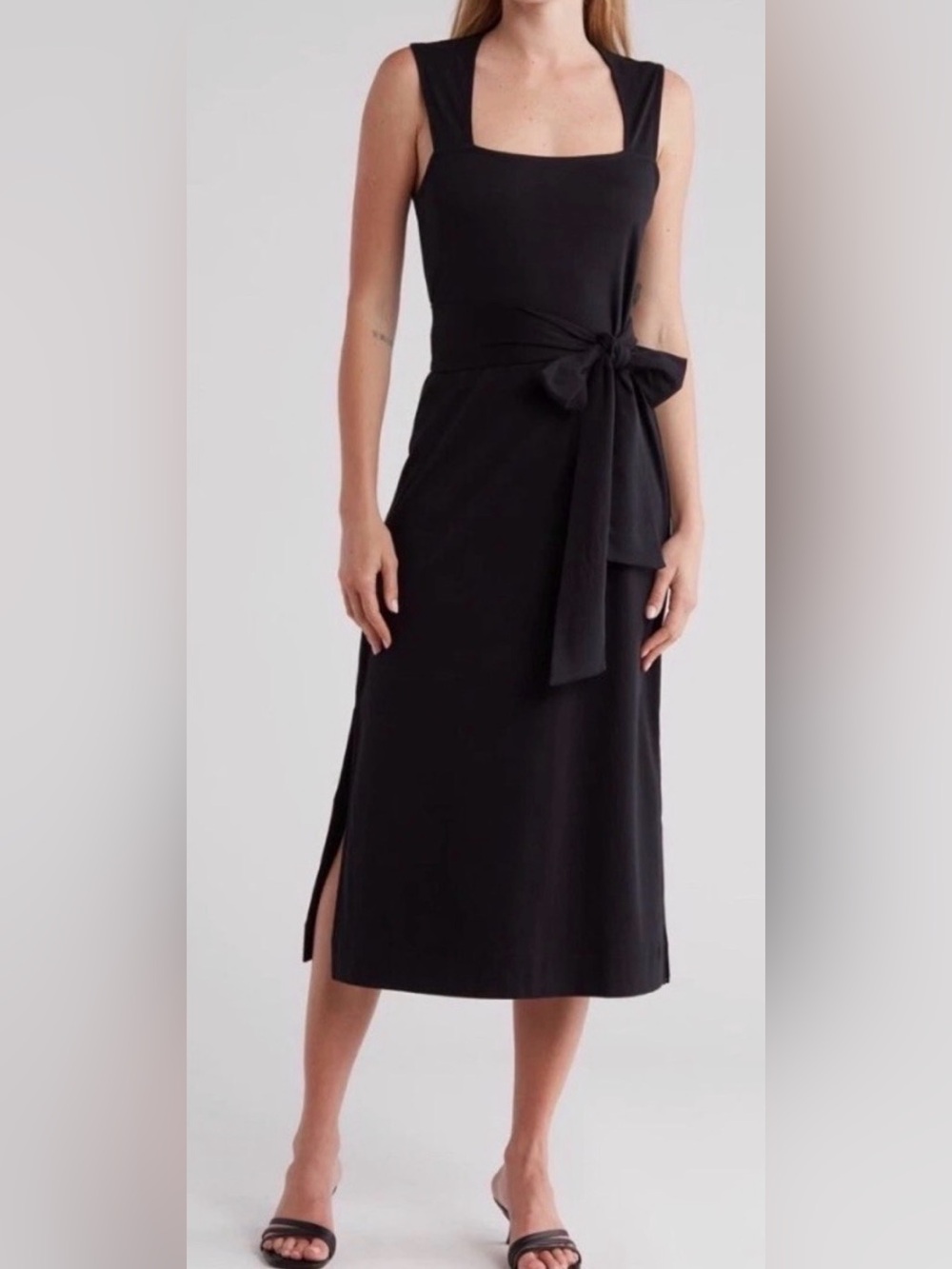 VINCE Tie Waist Sleeveless BlackCotton Dress Sz Small
NWT
